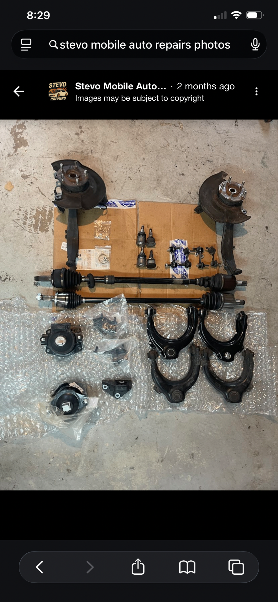 Full front suspension rebuild — knuckles, axles, control arms